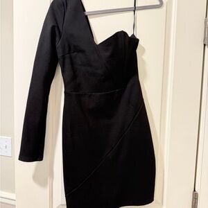 Lulu's Black One Shoulder Sweetheart Bodycon Dress